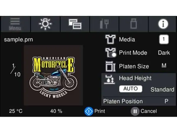 Epson Surecolor SC F3000 Display