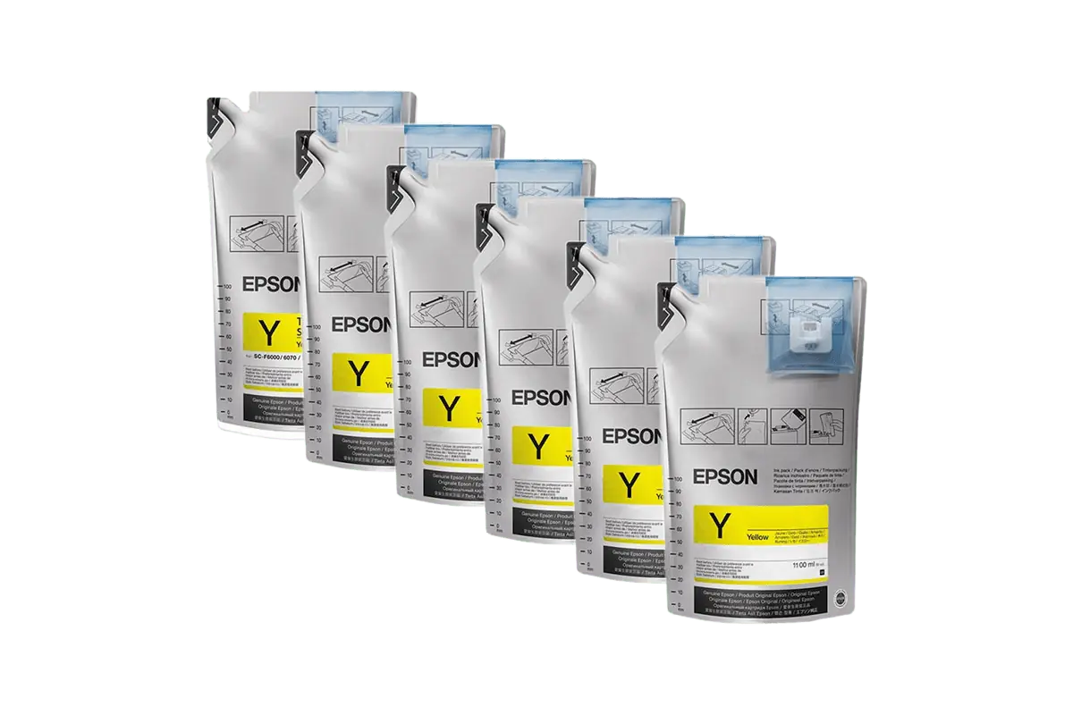 EPSON Tinte SC-F6300 / SC-F9400, T46D - gelb / yellow, 6x 1100 ml