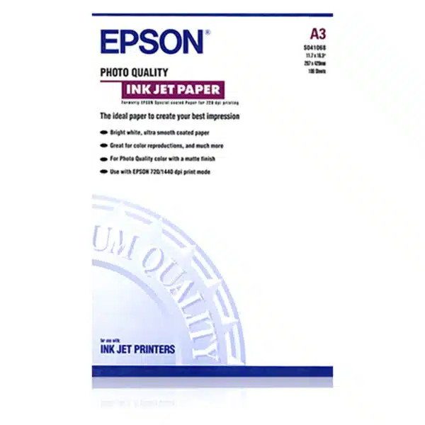 Epson Photo Quality Inkjet Paper C13S041068 A3