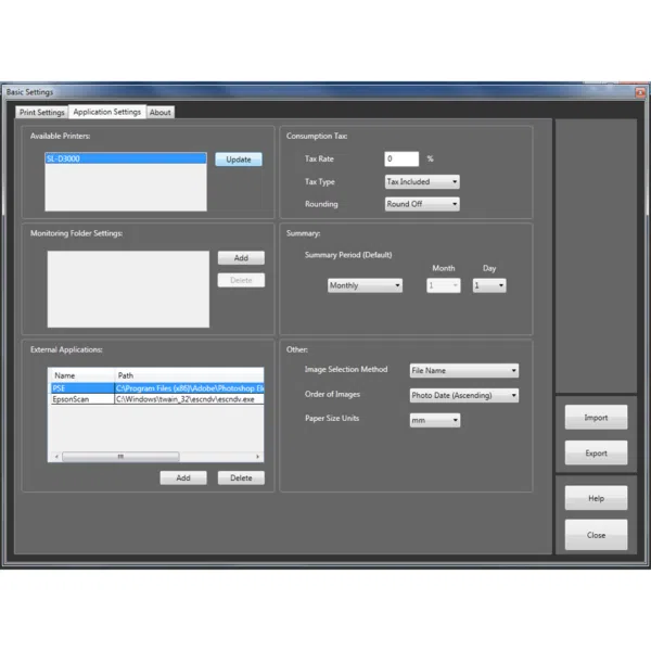 Epson Order Controller LE C12C932691 basic settings 2